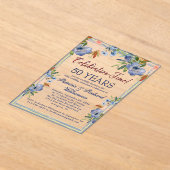 第50回シックフローラ結婚記念日 アクリル招待状 (レイダウン)