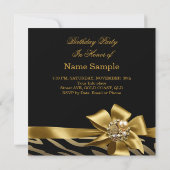 第50回ゼブラオールド金ゴールドクリームブラックバースデーパーティー 招待状 (裏面)