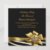 第50回ゼブラ金ゴールドクリームブラックバースデーパーティー 招待状 (裏面)