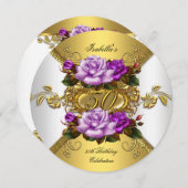 第50回バースデーパーティエレガントバラ紫金ゴールドR 招待状 (正面/裏面)