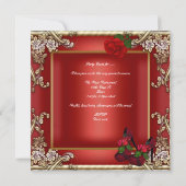 第50回バースデーパーティレッドローズ金ゴールドフローラ 招待状 (裏面)