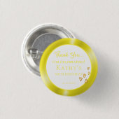 第50回バースデーパーティーのお気に入り金ゴールドハート 缶バッジ (正面&裏面)