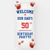 第50回バースデーパーティーのバナー，パパ，父， 横断幕 (縦)