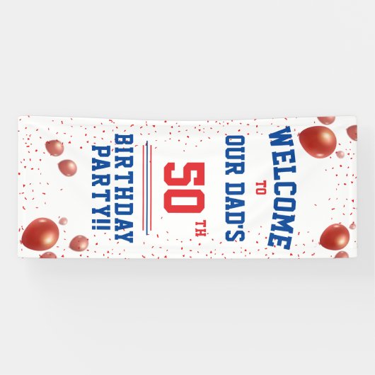 第50回バースデーパーティーのバナー，パパ，父， 横断幕 (横)