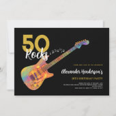 第50回バースデーパーティーのロックアンドロール 招待状 (正面)