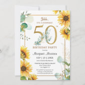 第50回バースデーパーティーひまわりエレガントフローラ 招待状 (正面)