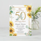 第50回バースデーパーティーひまわりエレガントフローラ 招待状 (スタンド正面)