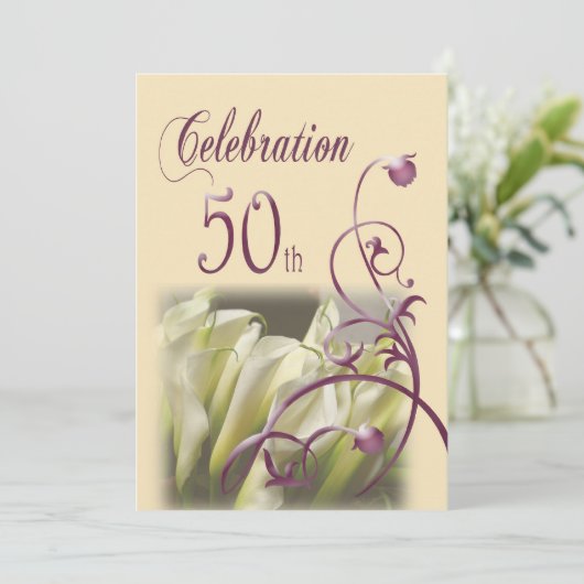 第50回バースデーパーティーへの招待テンプレート 招待状 (スタンド正面)