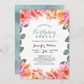 第50回バースデーパーティーエレガントアダルトウォーターバラ 招待状 (正面/裏面)