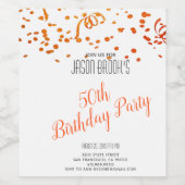 第50回バースデーパーティーグリッターコンフェッティ ワインラベル (シングルラベル)