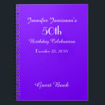 第50回バースデーパーティーゲストブックパープルノート ノートブック<br><div class="desc">この50回目の誕生日パーティーゲストブックスパイラルノートは飾、ミニマルムな紫の背景と白い文字を持つ無地の。簡単に対して、単にEXAMPLE文字を変更または削除。All Rights Reserved © 2014 Alan & Marcia Socolik.</div>