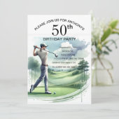 第50回バースデーパーティーゴルファー大人パー・スポーツゴルフ 招待状 (スタンド正面)