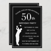 第50回バースデーパーティーゴルファーBlack Par Adult Golf 招待状 (正面/裏面)