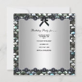 第50回バースデーパーティーシルバーシークンズ白黒 招待状 (裏面)