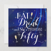 第50回バースデーパーティーシルバースティレット王室のズ・ブルー 招待状 (裏面)