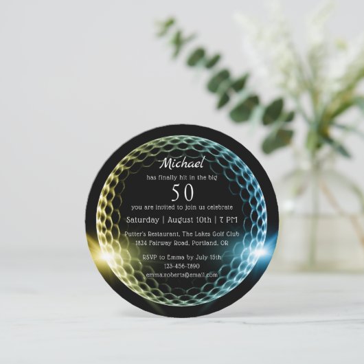 第50回バースデーパーティースタイリッシュゴルフモダンゴルファー 招待状 (スタンド正面)