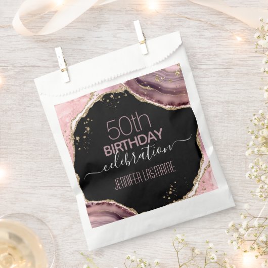 第50回バースデーパーティーストーンと金ゴールド優先バッグ フェイバーバッグ (クリップ留めされた状態)