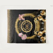 第50回バースデーパーティータペストリー金ゴールドグリッターバルーン タペストリー (正面(横))