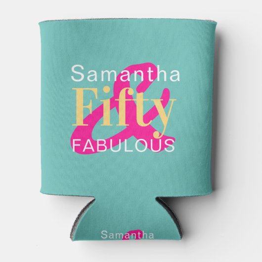 第50回バースデーパーティーパーソナライズされたブリー 缶クーラー (正面)