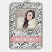 第50回バースデーパーティーパーソナライズされたプレゼント シルバープレートフレームオーナメント (正面)