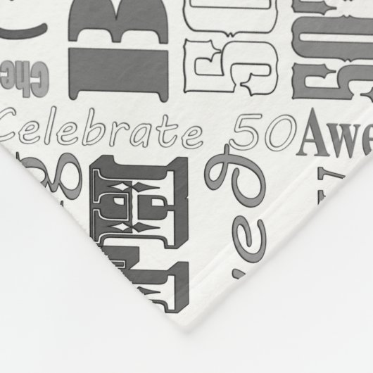第50回バースデーパーティーパーソナライズされたプレゼント フリースブランケット (角)