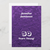 第50回バースデーパーティーパープルぬくり人形たち年長 招待状 (正面/裏面)