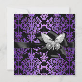 第50回バースデーパーティーパープルシルバーダマスクバタフライ 招待状 (裏面)