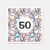 第50回バースデーパーティーファンキードードル スタンダードカクテルナプキン (正面)