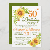 第50回バースデーパーティーフローラひまわり 招待状 (正面/裏面)