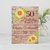 第50回バースデーパーティーフローラ素朴ひまわり 招待状 (スタンド正面)