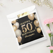 第50回バースデーパーティーブラック&金ゴールドバルーン フェイバーバッグ (封をした状態)