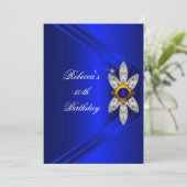 第50回バースデーパーティーブルー王室のダイヤモンド画像 招待状 (スタンド正面)