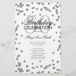 第50回バースデーパーティープログラムシルバーグリッター（メニュー付） チラシ