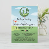 第50回バースデーパーティーメンズゴルフテーマ 招待状 (スタンド正面)