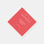 第50回バースデーパーティーモダンピンク赤いハート スタンダードカクテルナプキン (角)