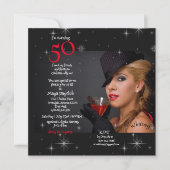 第50回バースデーパーティーヤングガールカクテル招待状 招待状 (正面)