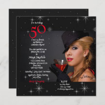 第50回バースデーパーティーヤングガールカクテル招待状