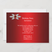 第50回バースデーパーティーリッチレッドシルクダイヤモンドイメージ 招待状 (裏面)