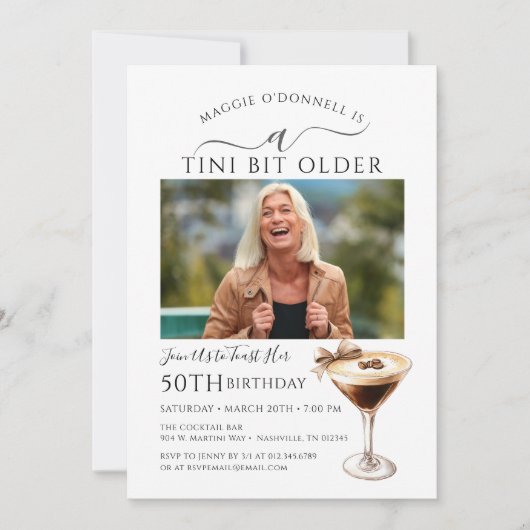 第50回バースデーパーティー写真エスプレッソ・マルティーニ 招待状 (正面)