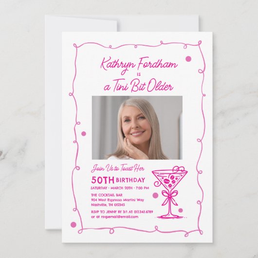 第50回バースデーパーティー写真エスプレッソ・マルティーニ 招待状 (正面)