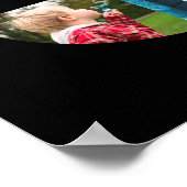 第50回バースデーパーティー写真コラージュ白黒 ポスター (角)