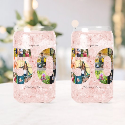 第50回バースデーパーティー写真コラージュ ガラス缶 (インサイチュ (ウェディング))