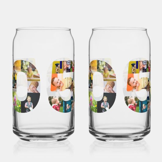 第50回バースデーパーティー写真コラージュ ガラス缶 (左)