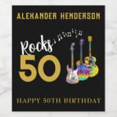 第50回バースデーパーティー名ギターズミュージックロック50 ワインラベル (シングルラベル)