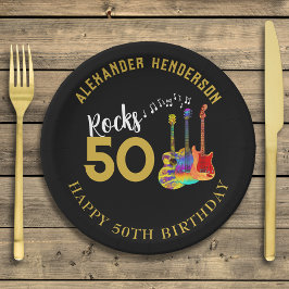 第50回バースデーパーティー名ギターズロック50 ペーパープレート