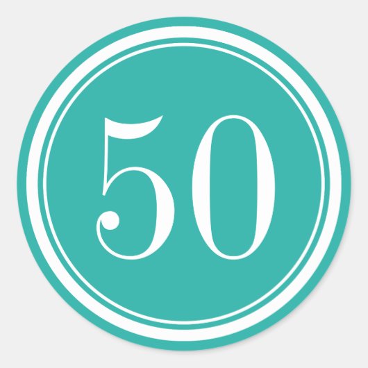 第50回バースデーパーティー好意ステッカー&封筒用シール ラウンドシール (正面)