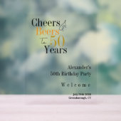 第50回バースデーパーティー応援歓迎ミニマル アクリルサイン (ニュートラル)