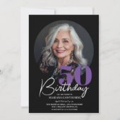 第50回バースデーパーティー招待写真50誕生日 招待状 (正面)