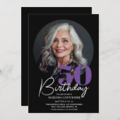 第50回バースデーパーティー招待写真50誕生日 招待状 (正面/裏面)