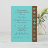 第50回バースデーパーティー招待状アクアとブラウン 招待状 (スタンド正面)